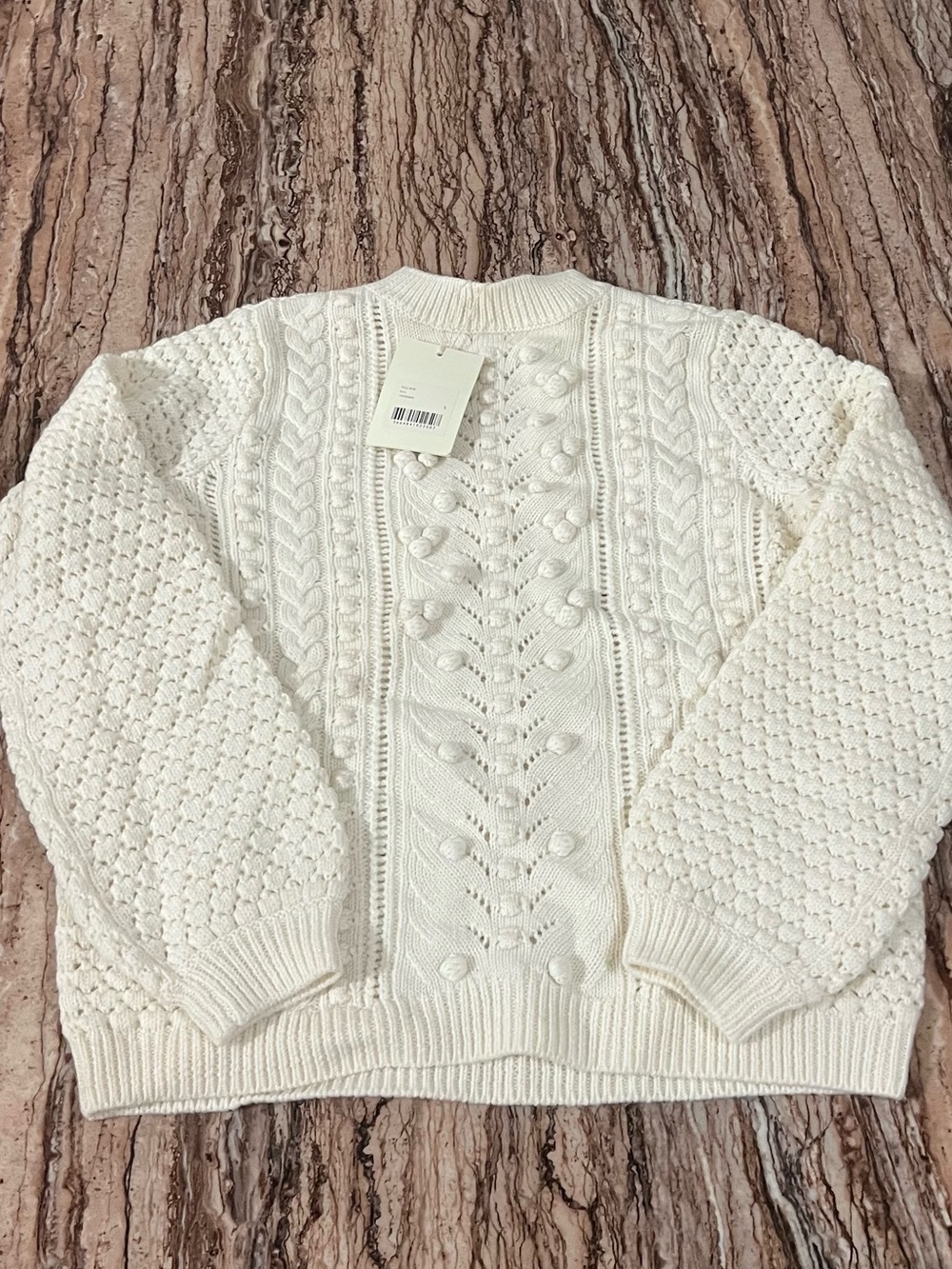 Sezane Cream Cable Knit Turtleneck Sweater